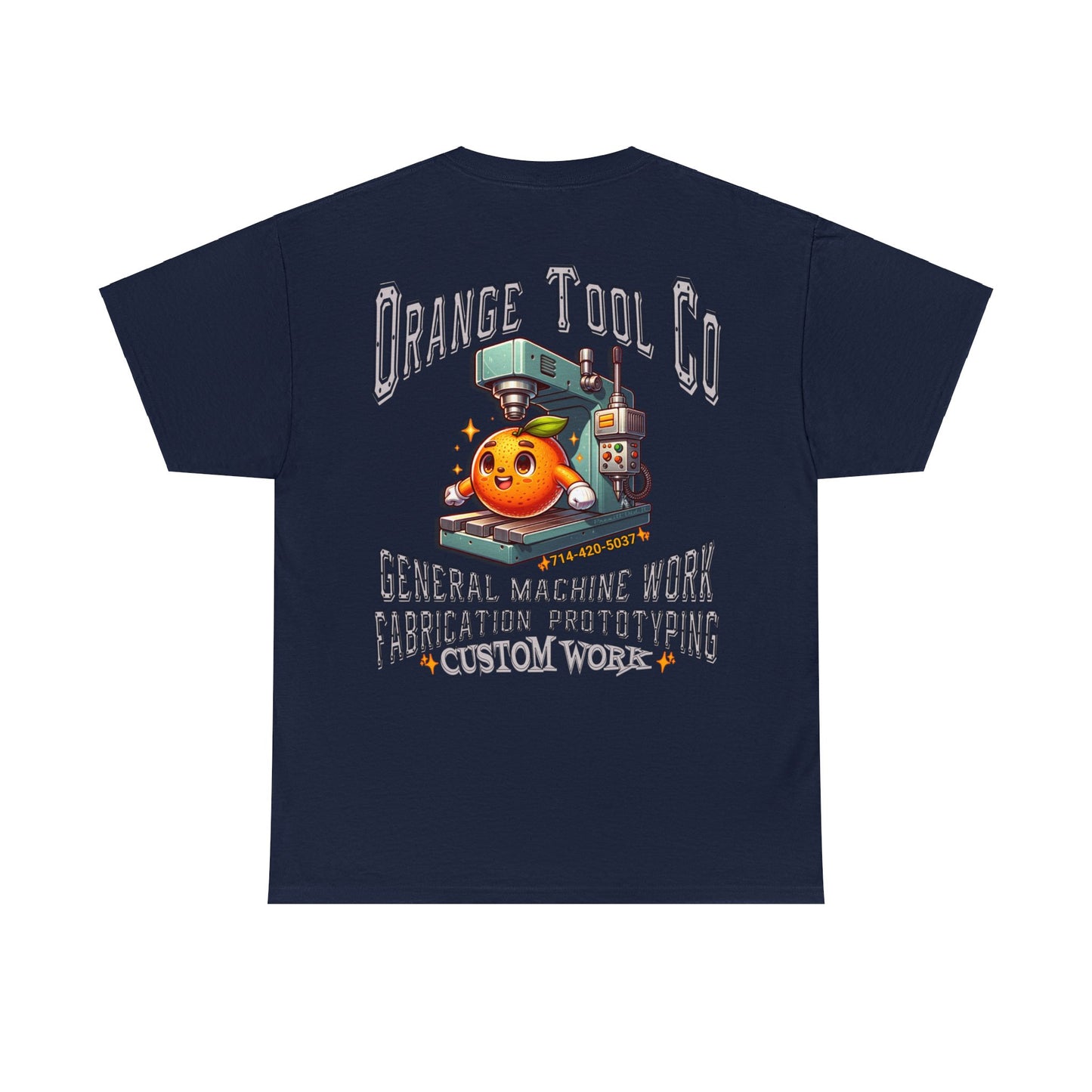 ORANGE TOOL ON BACK Unisex Heavy Cotton Tee