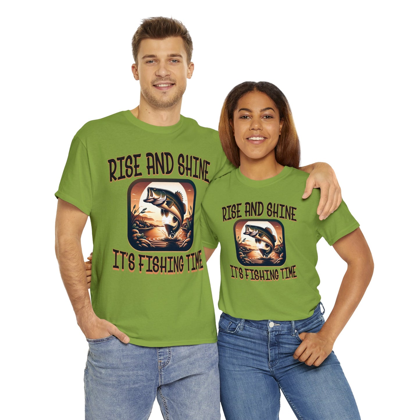 FISHING ON FRONT Unisex Heavy Cotton Tee
