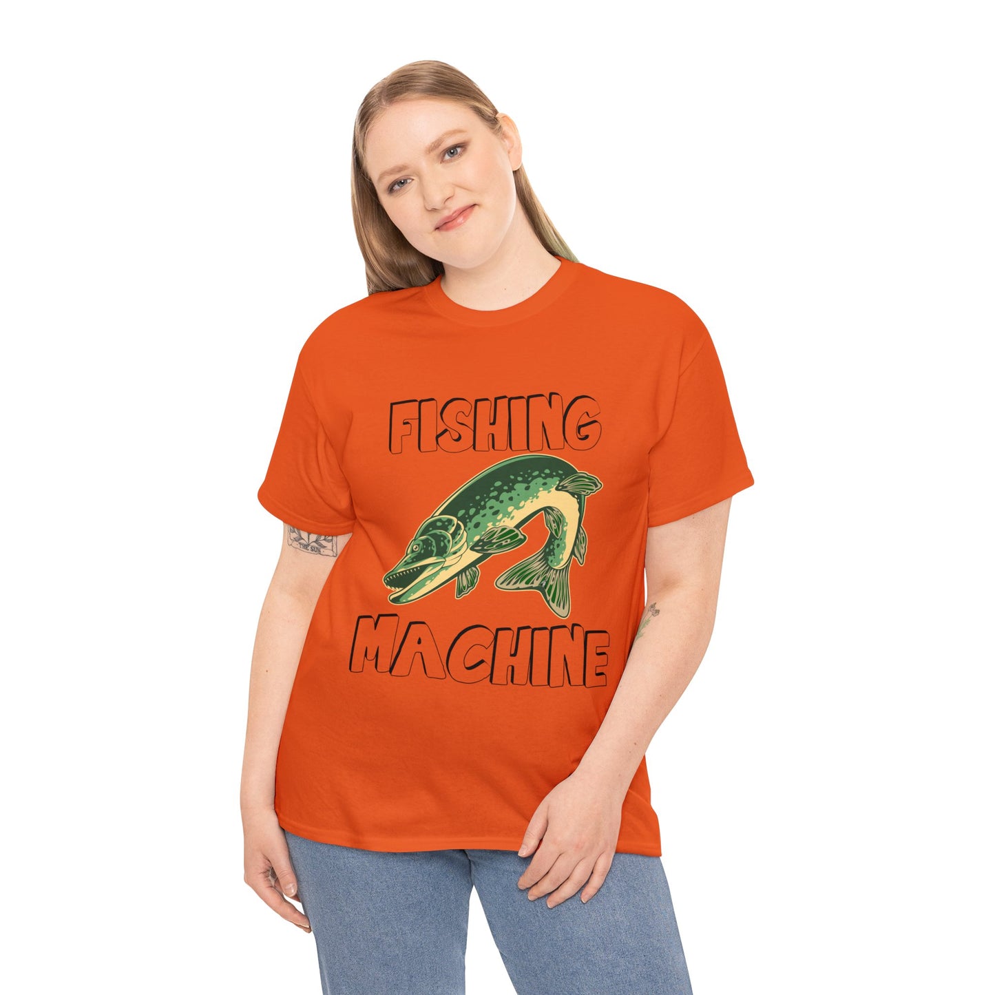 FISHING ON FRONT 5 Unisex Heavy Cotton Tee
