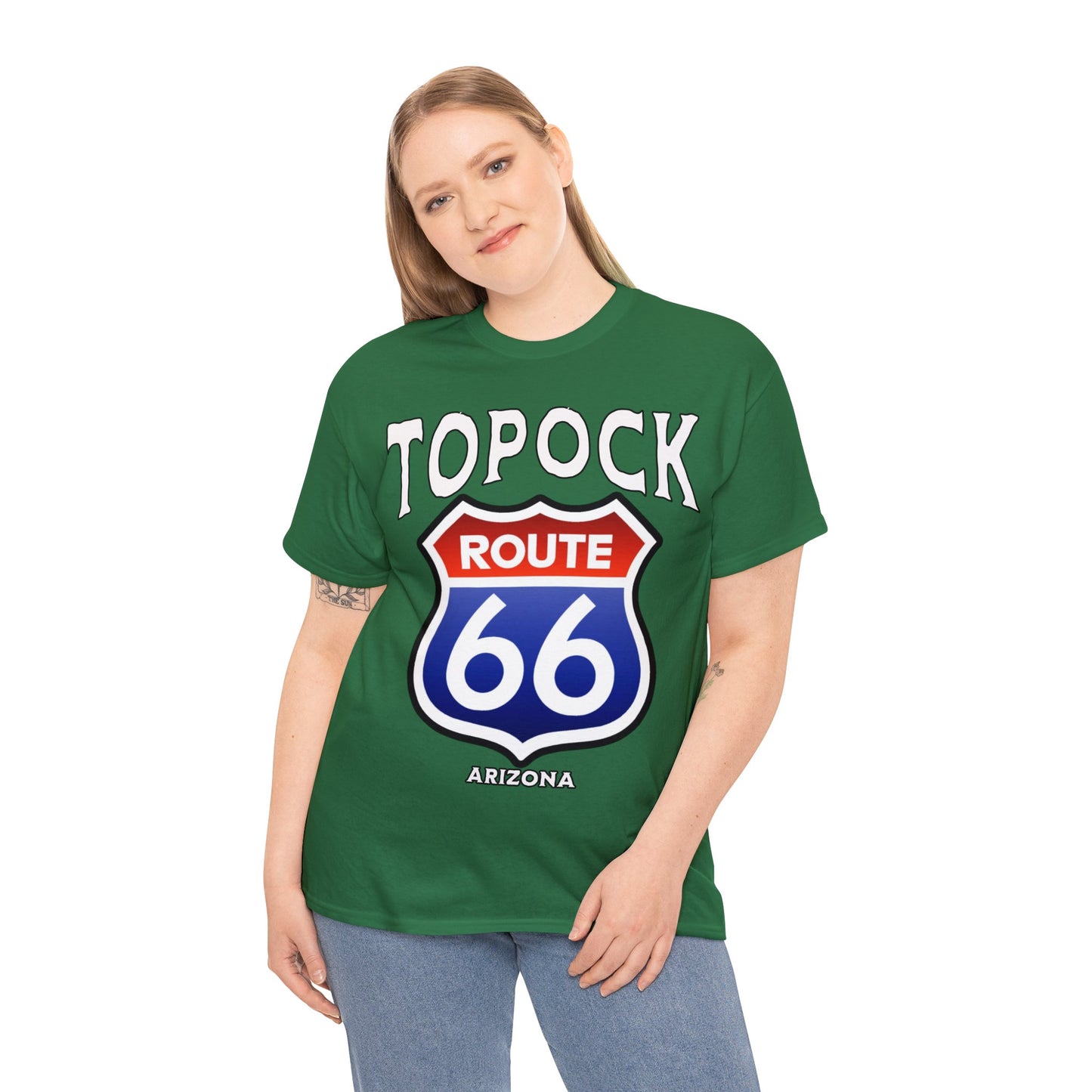 TOPOCK RT66 ON FRONT Unisex Heavy Cotton Tee