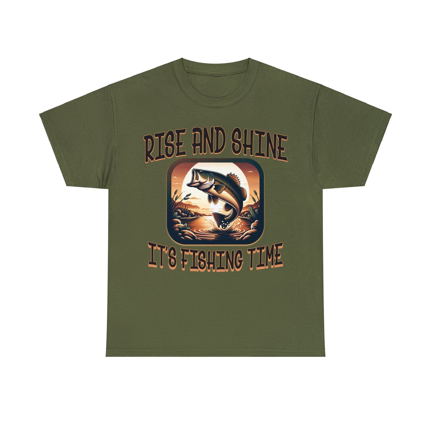 FISHING ON FRONT Unisex Heavy Cotton Tee