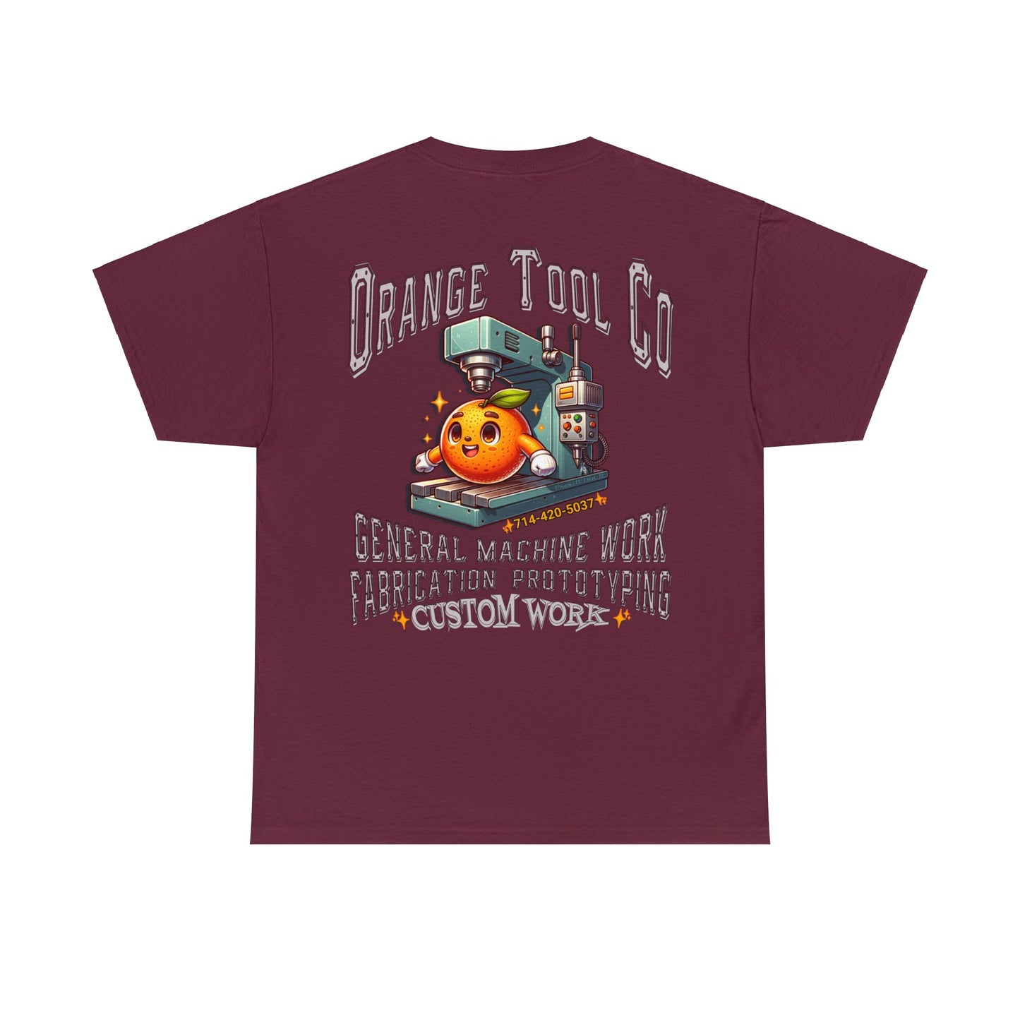 ORANGE TOOL ON BACK Unisex Heavy Cotton Tee