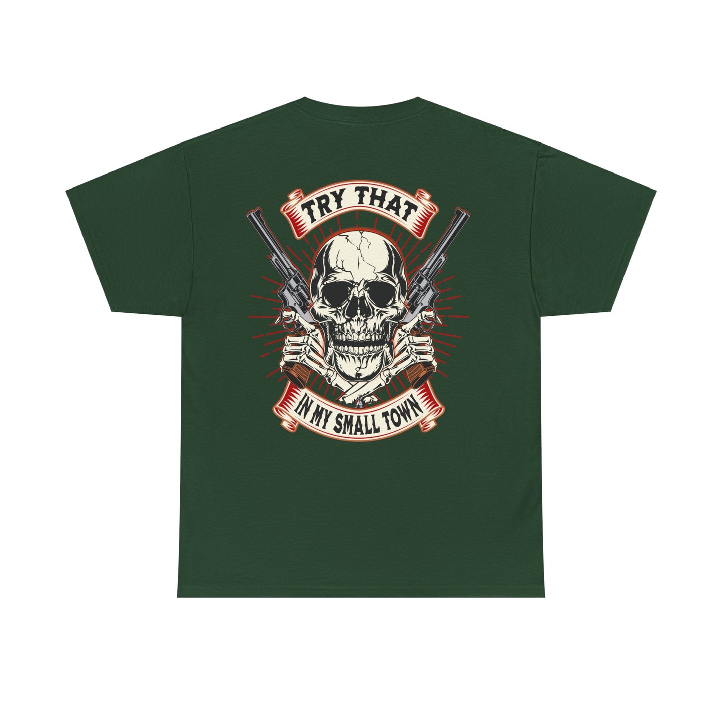 SMALL TOWN AN BACK  Unisex Heavy Cotton Tee