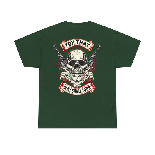 SMALL TOWN AN BACK  Unisex Heavy Cotton Tee
