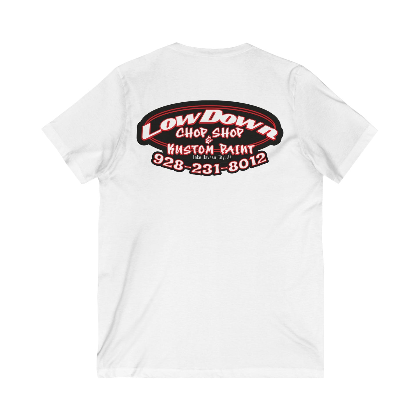 Low Down Chop Shop Custom Paint -Unisex V-Neck Tee