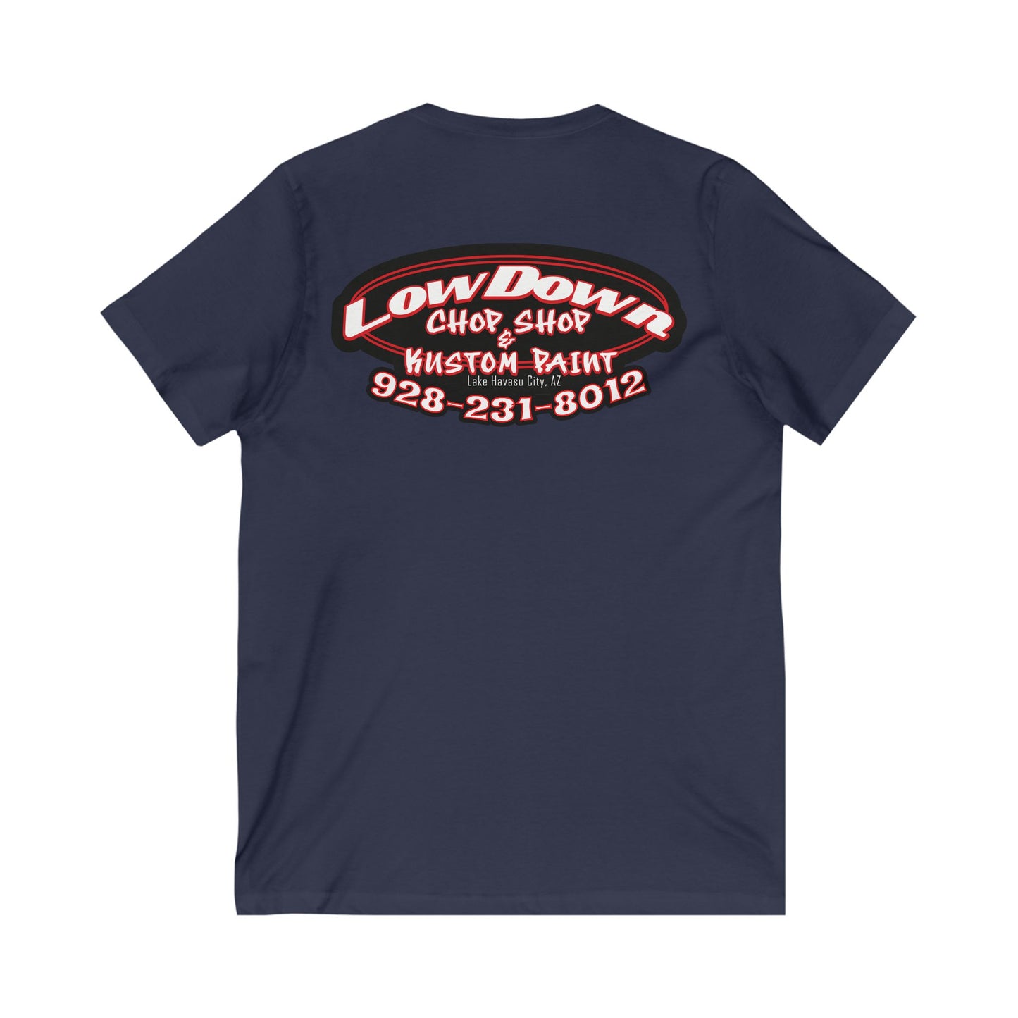 Low Down Chop Shop Custom Paint -Unisex V-Neck Tee