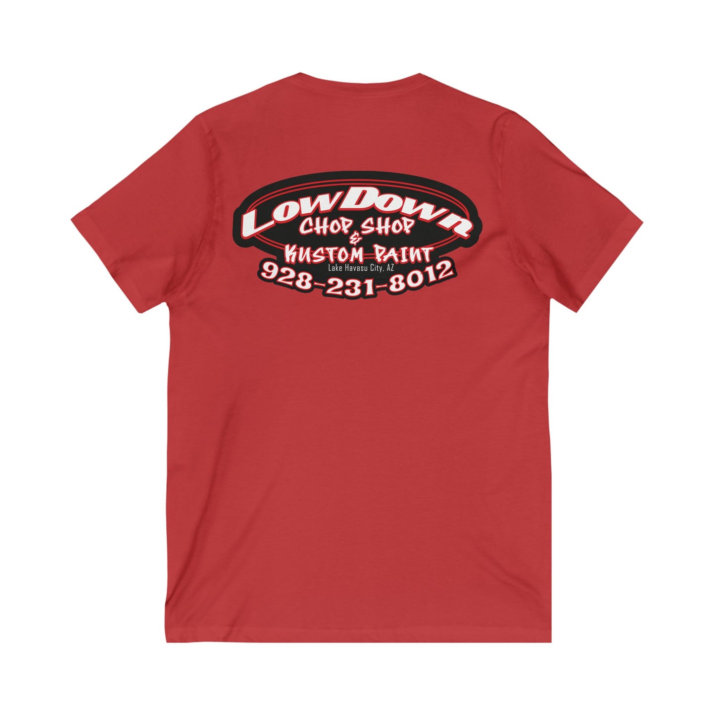 Low Down Chop Shop Custom Paint -Unisex V-Neck Tee