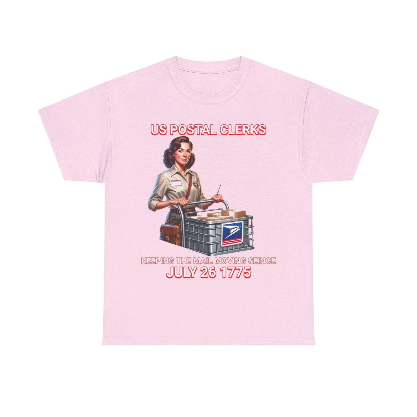 POSTAL CLERK ON FRONT Unisex Heavy Cotton Tee