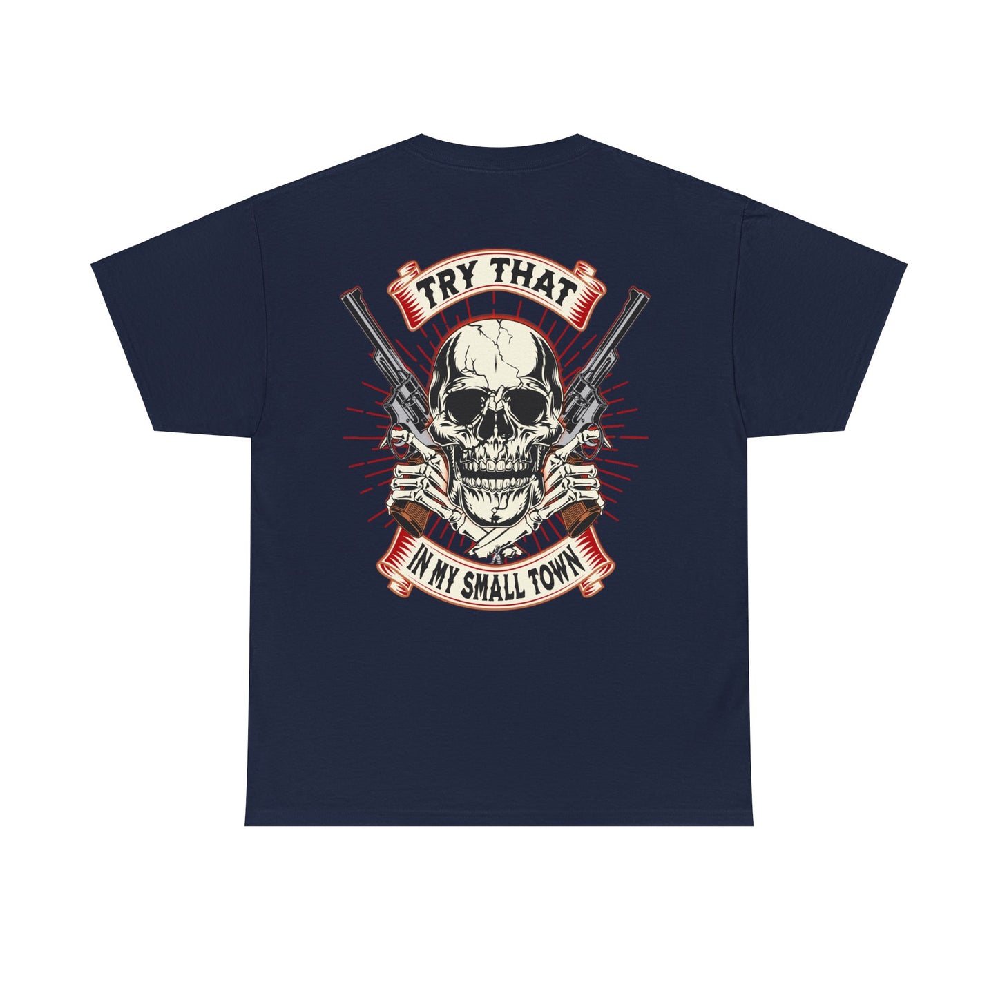 SMALL TOWN AN BACK  Unisex Heavy Cotton Tee