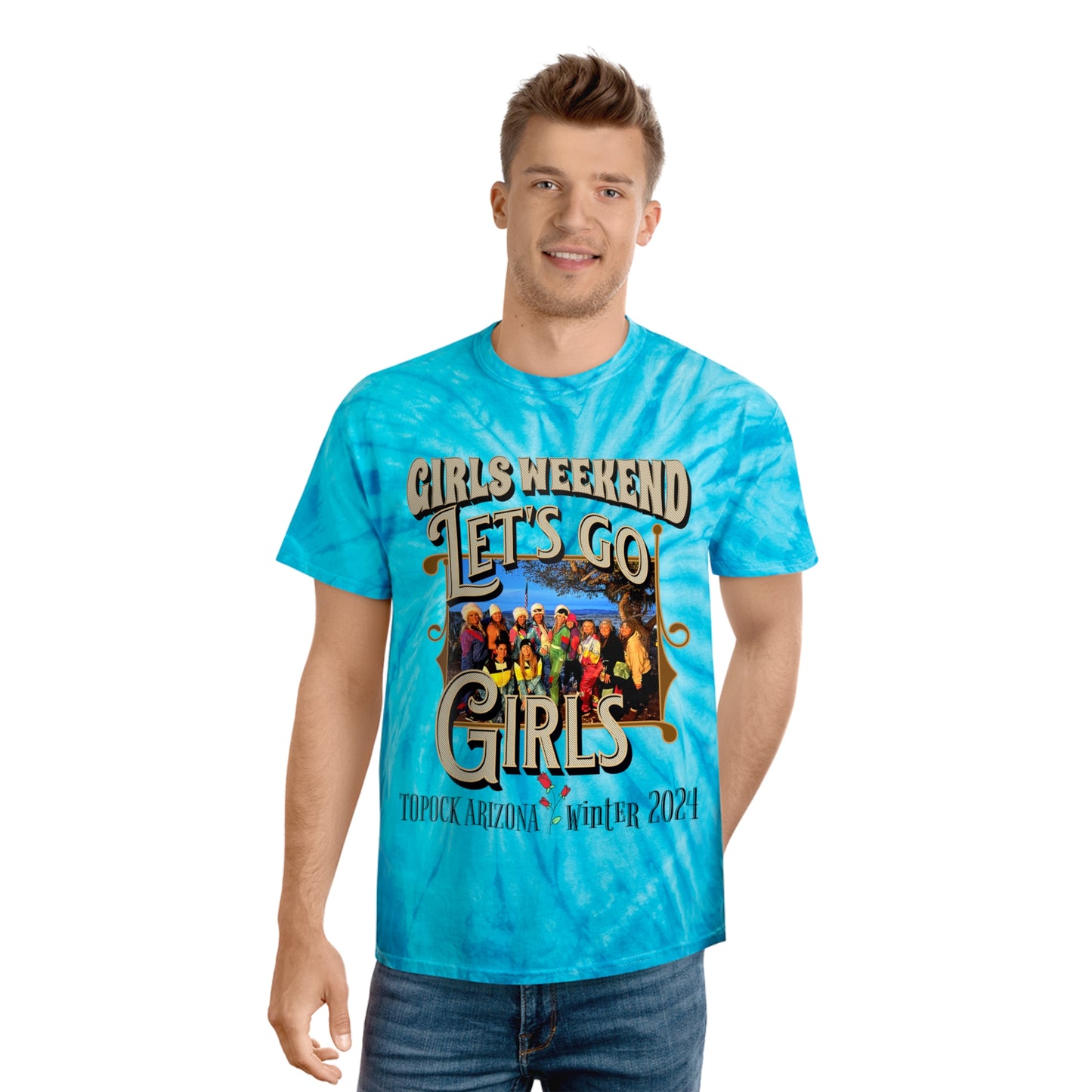GIRLS WEEKEND Tie-Dye Tee, Cyclone