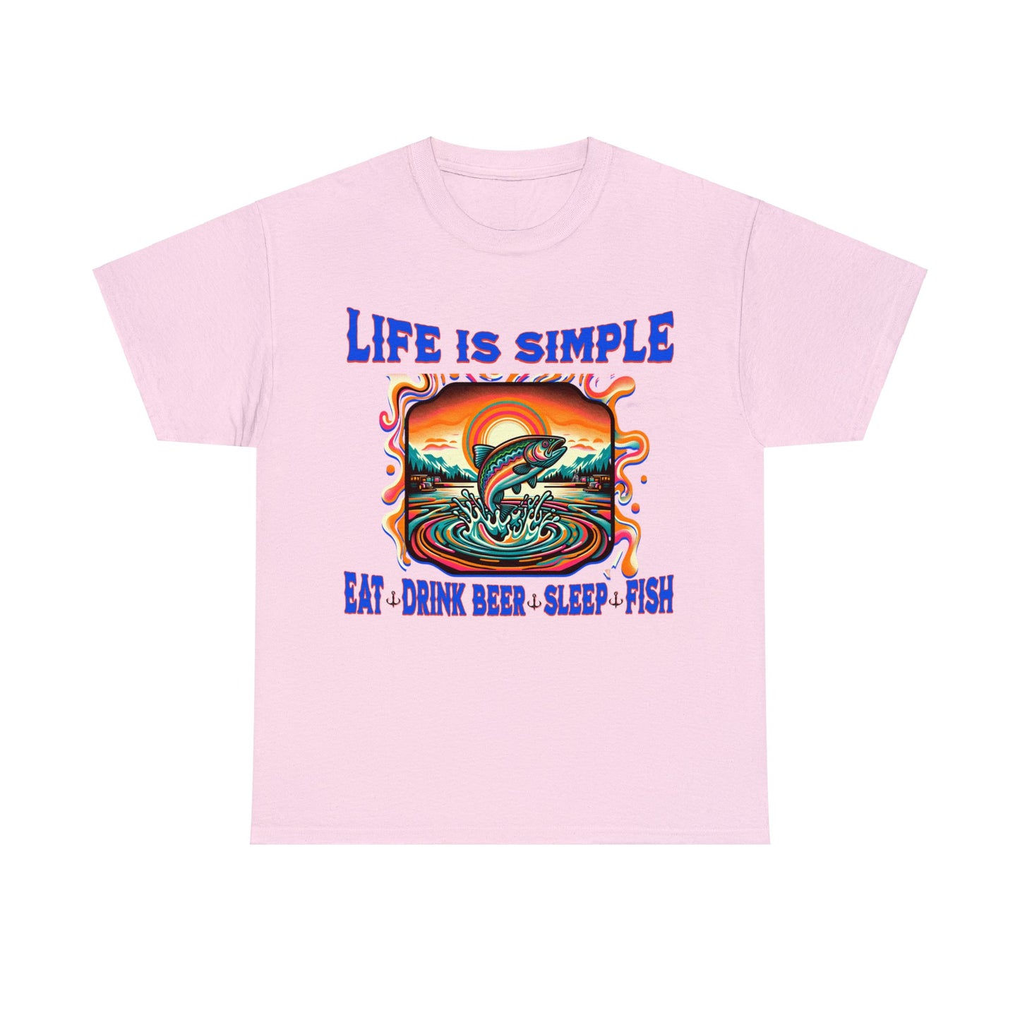 fishing 2 ON FRONT Unisex Heavy Cotton Tee
