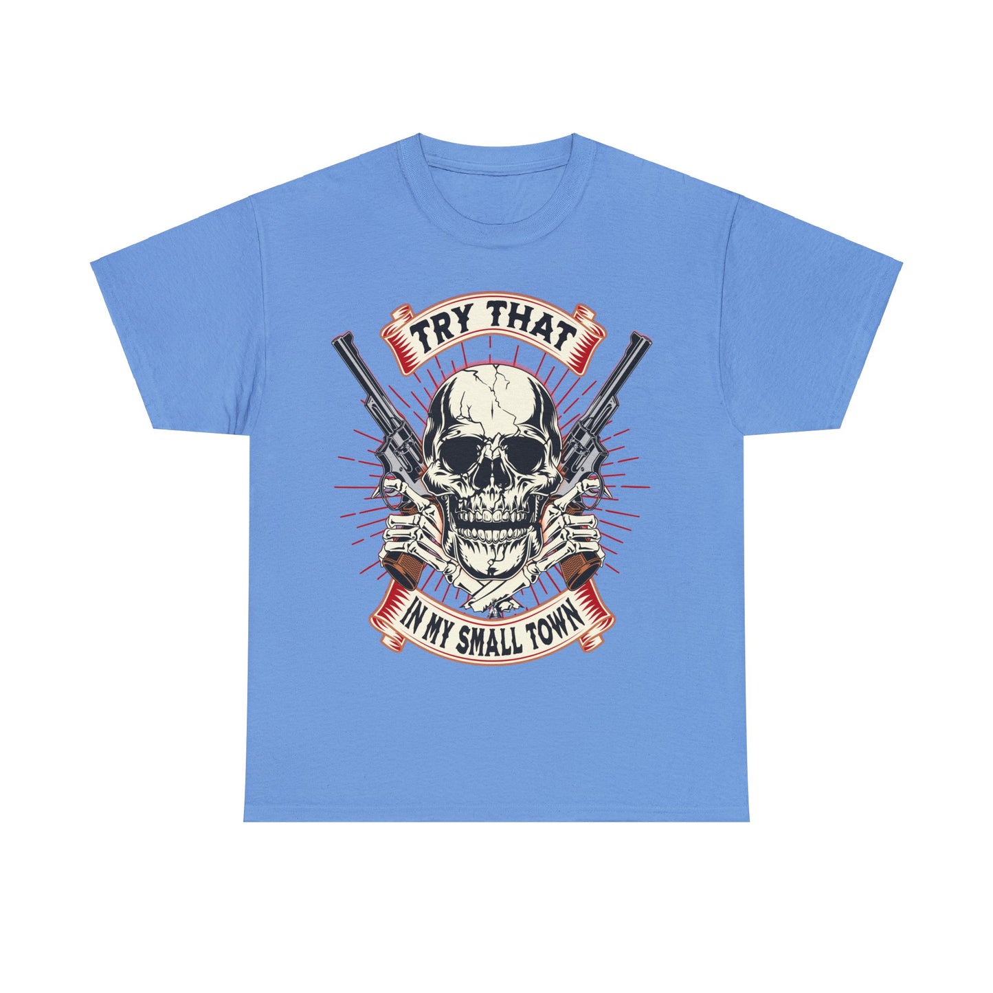 SMALL  TOWN ON FRONT  Unisex Heavy Cotton Tee