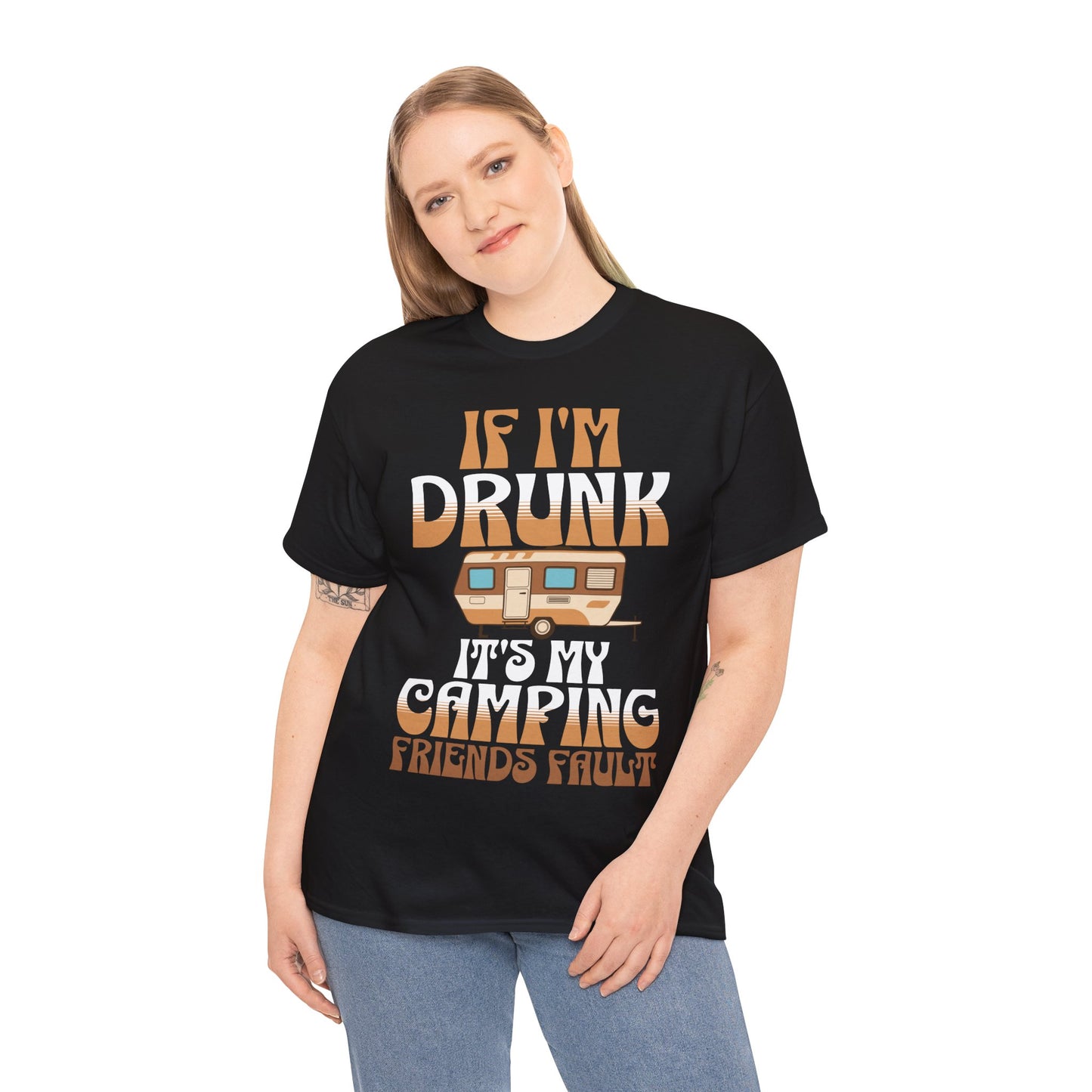 CAMPING ON FRONT  Unisex Heavy Cotton Tee