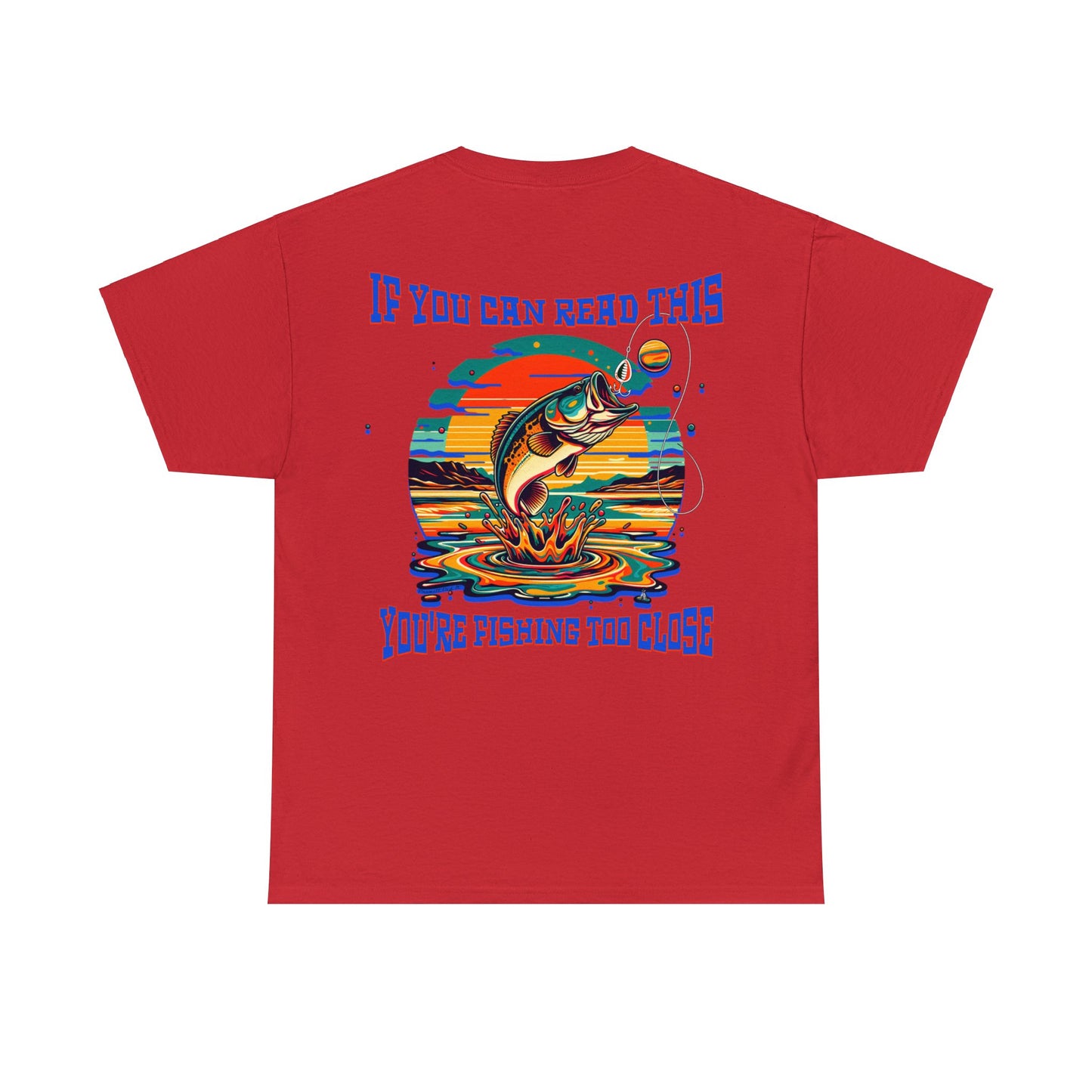 FISHING ON BACK Unisex Heavy Cotton Tee