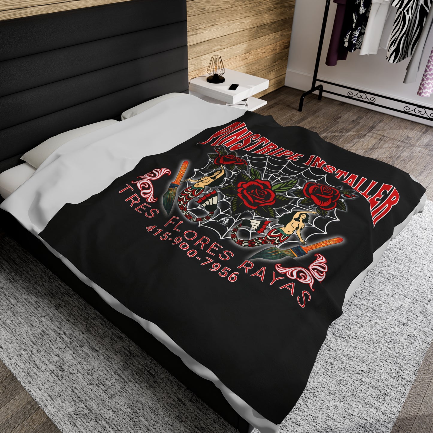 PINSTRIPER Velveteen Plush Blanket