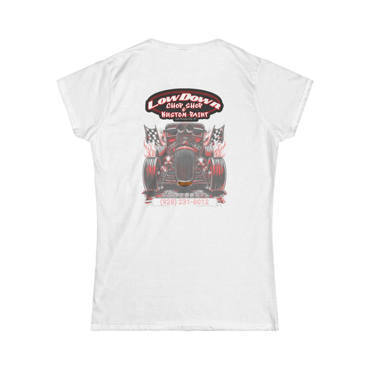 Vintage Car Graphic Women's Softstyle Tee - Low Down Custom Paint