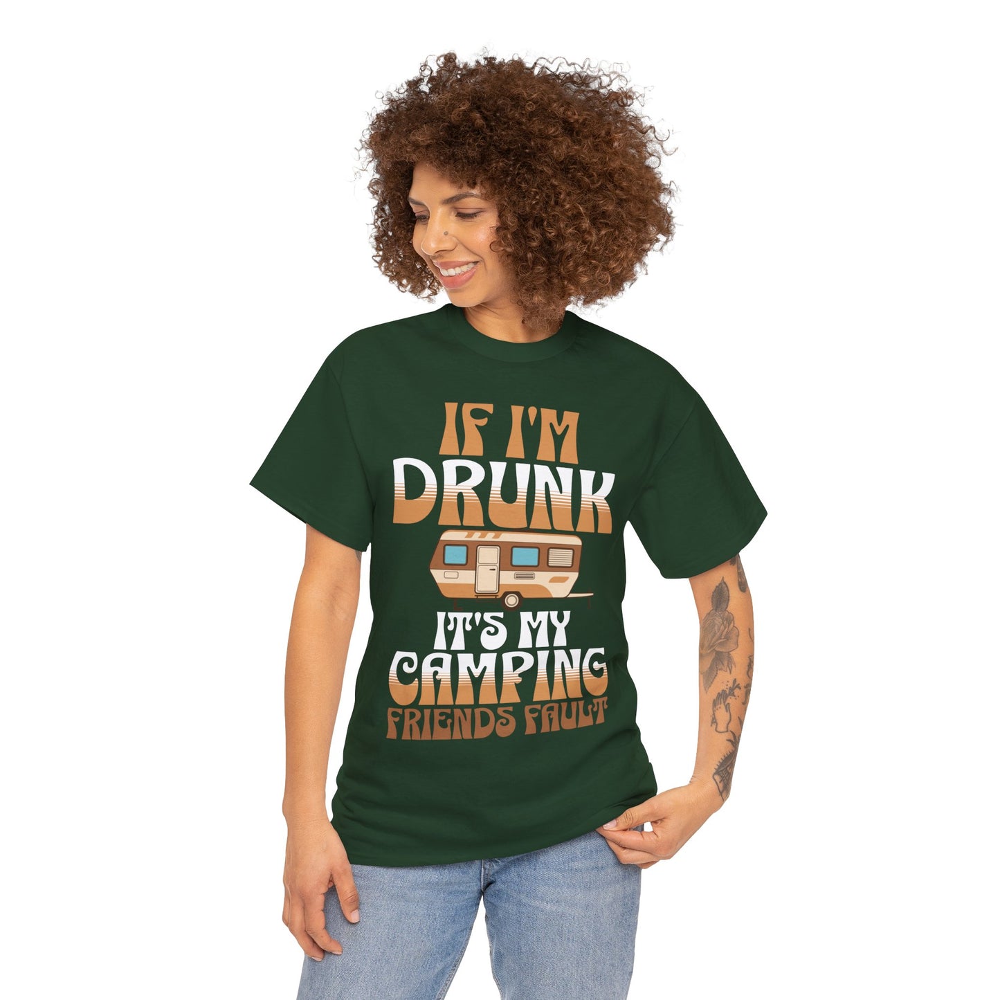 CAMPING ON FRONT  Unisex Heavy Cotton Tee