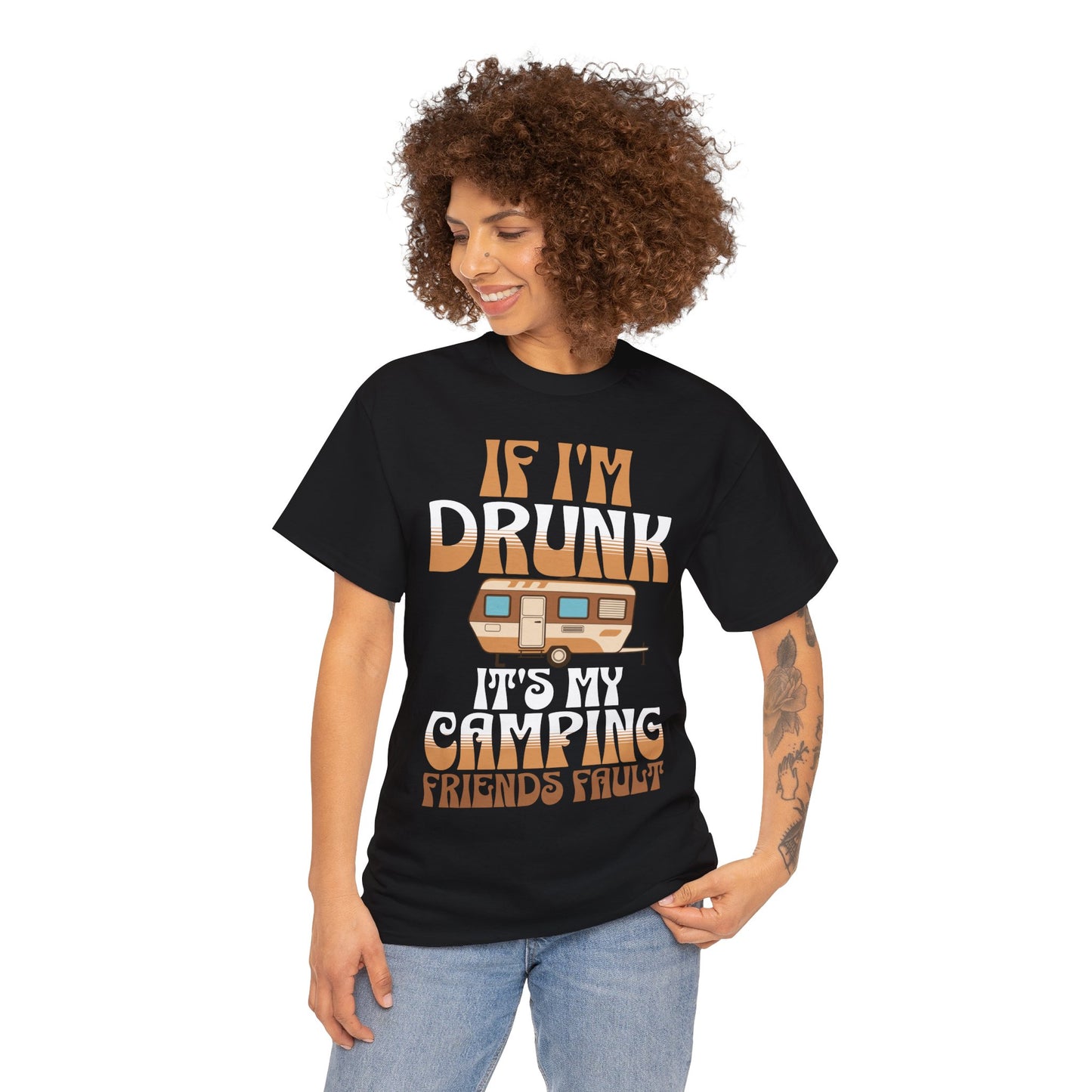 CAMPING ON FRONT  Unisex Heavy Cotton Tee