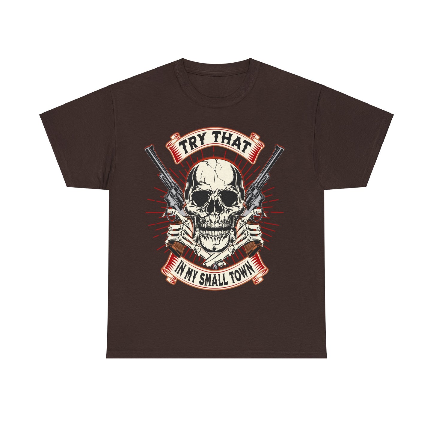 SMALL  TOWN ON FRONT  Unisex Heavy Cotton Tee
