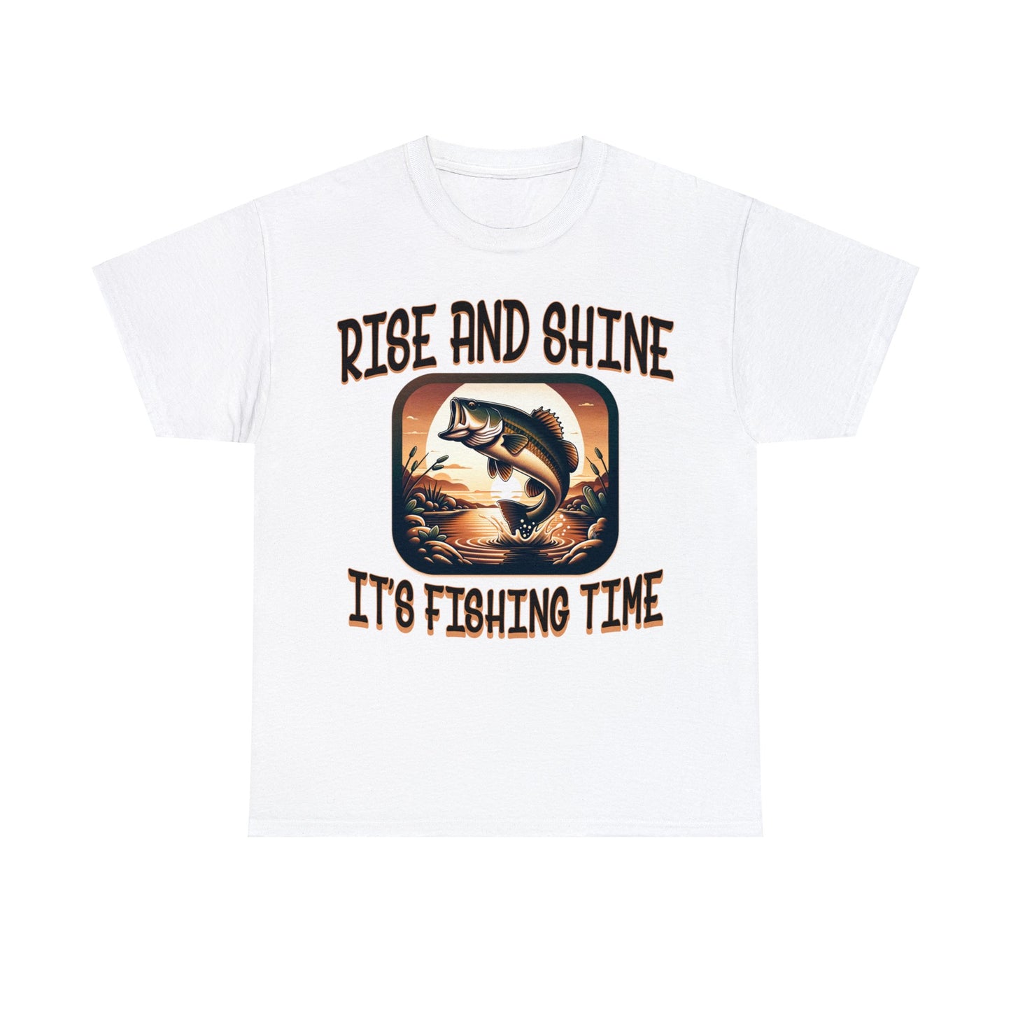 FISHING ON FRONT Unisex Heavy Cotton Tee