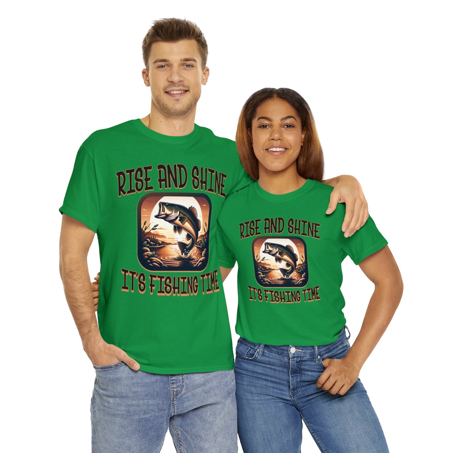FISHING ON FRONT Unisex Heavy Cotton Tee