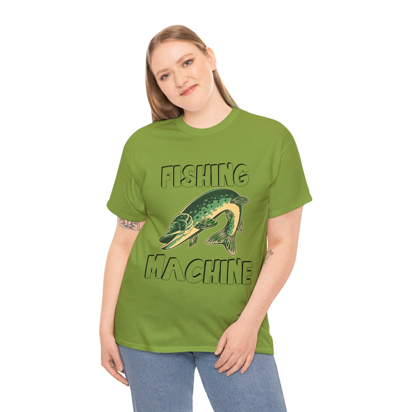 FISHING ON FRONT 5 Unisex Heavy Cotton Tee