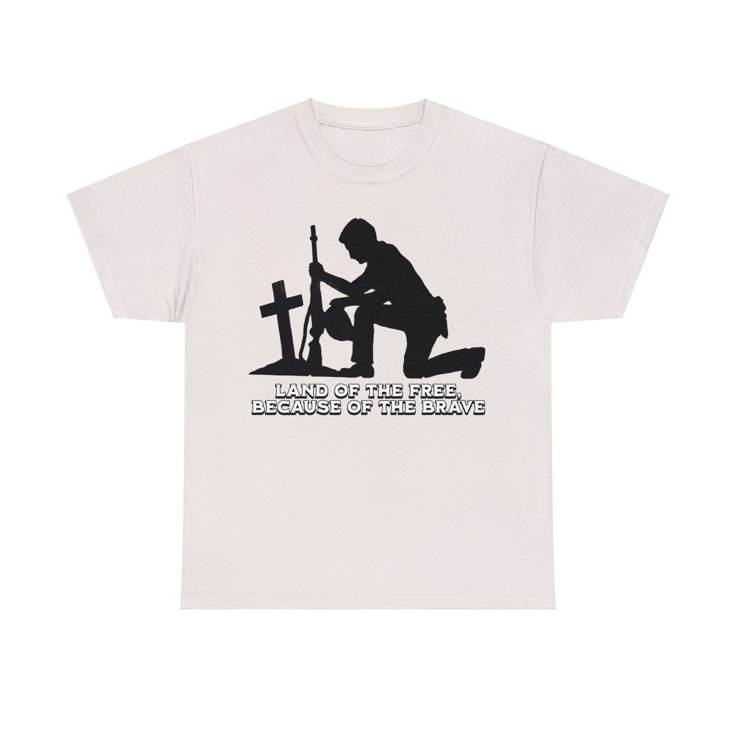 LAND OF THE FREE ON FRONT Unisex Heavy Cotton Tee