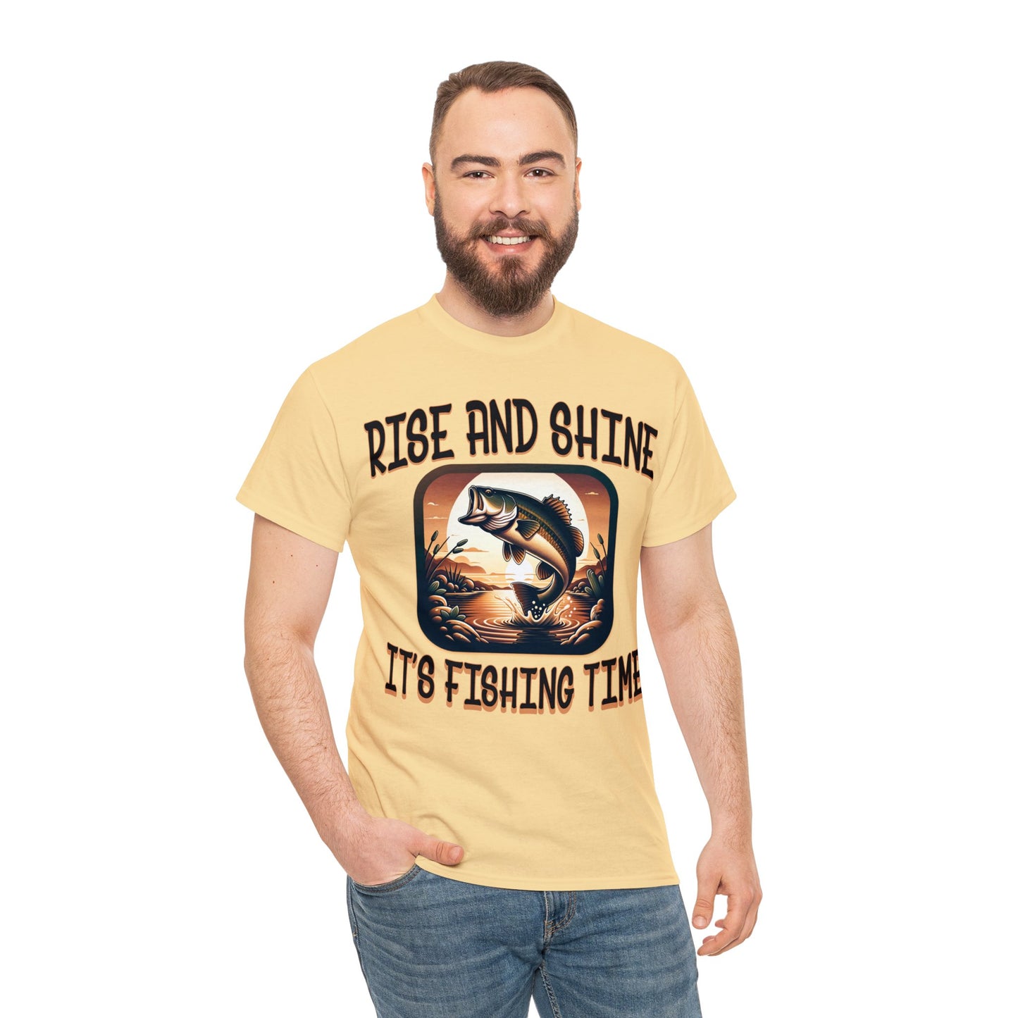 FISHING ON FRONT Unisex Heavy Cotton Tee