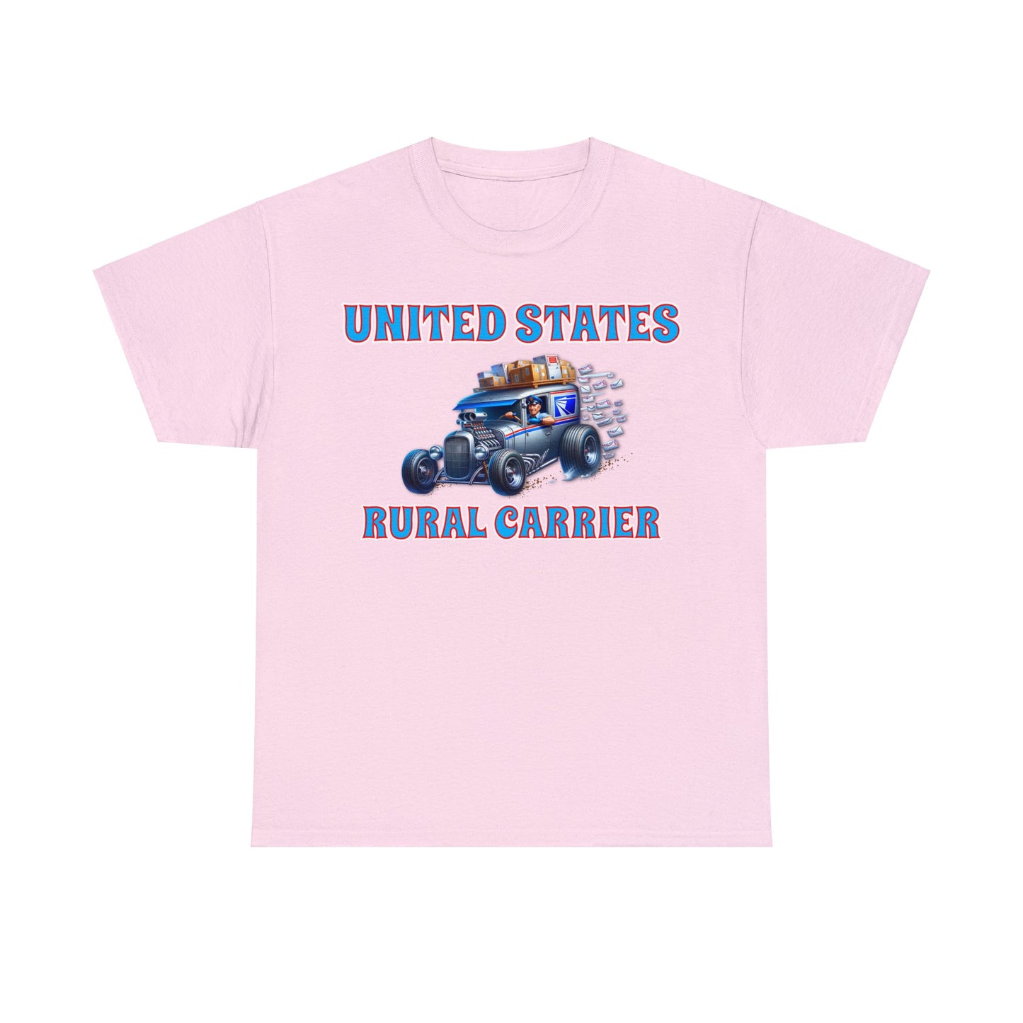 RURAL CARRIER ON front Unisex Heavy Cotton Tee