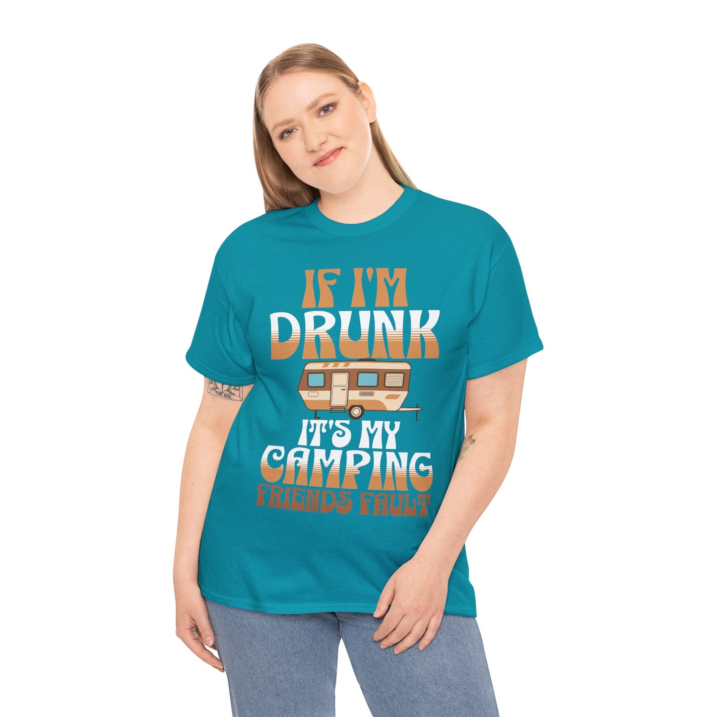 CAMPING ON FRONT  Unisex Heavy Cotton Tee