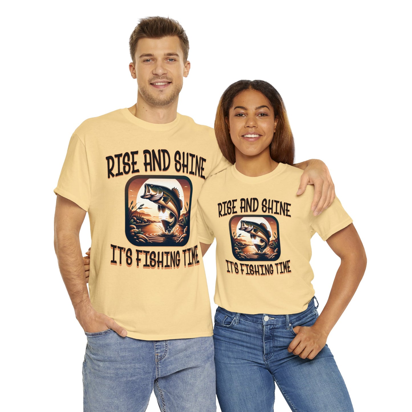 FISHING ON FRONT Unisex Heavy Cotton Tee