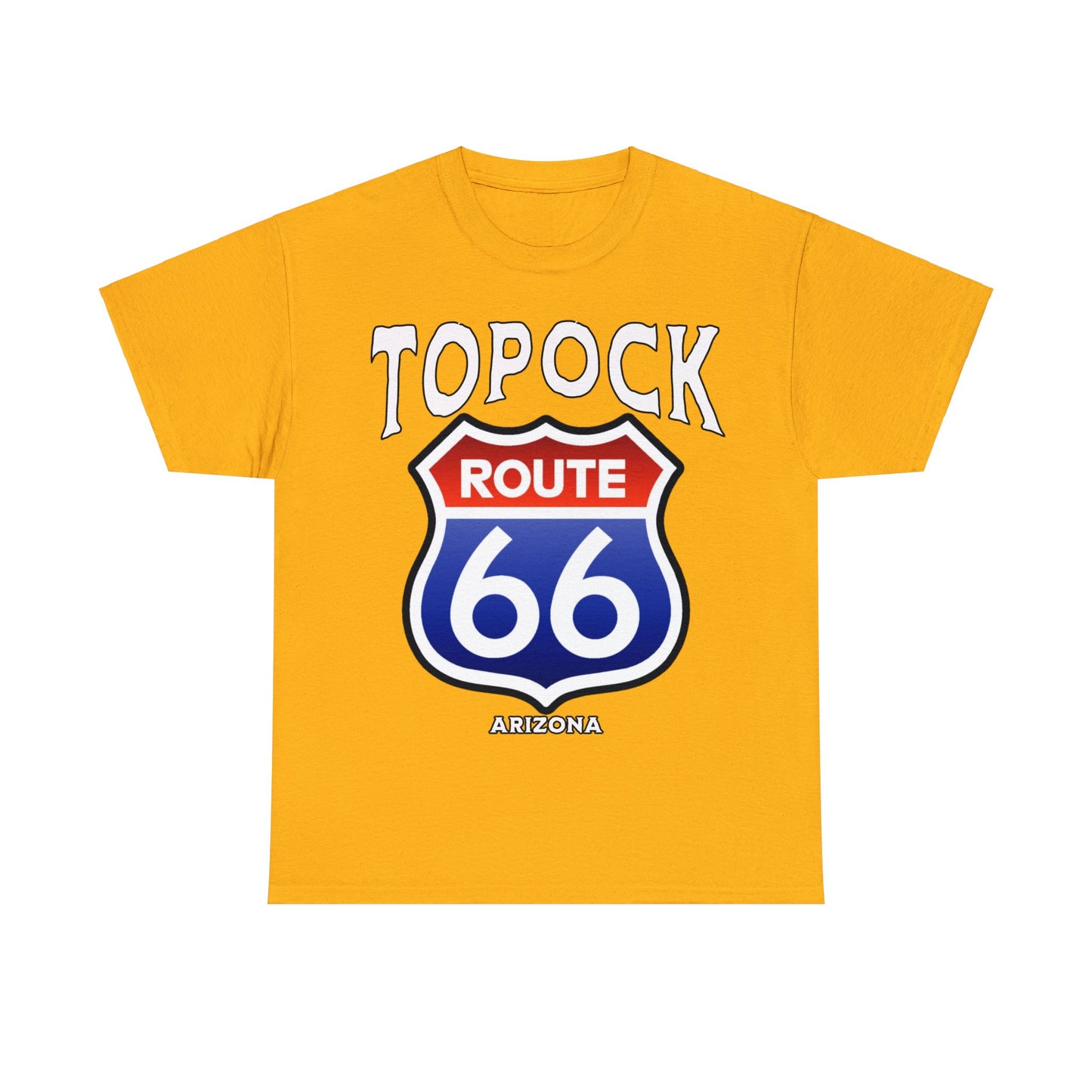 TOPOCK RT66 ON FRONT Unisex Heavy Cotton Tee