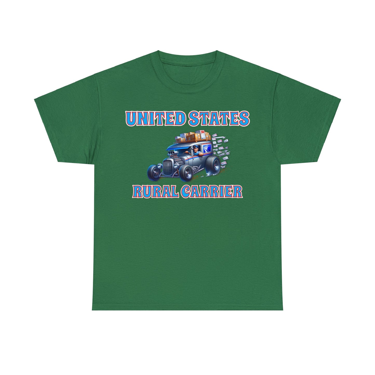 RURAL CARRIER ON front Unisex Heavy Cotton Tee