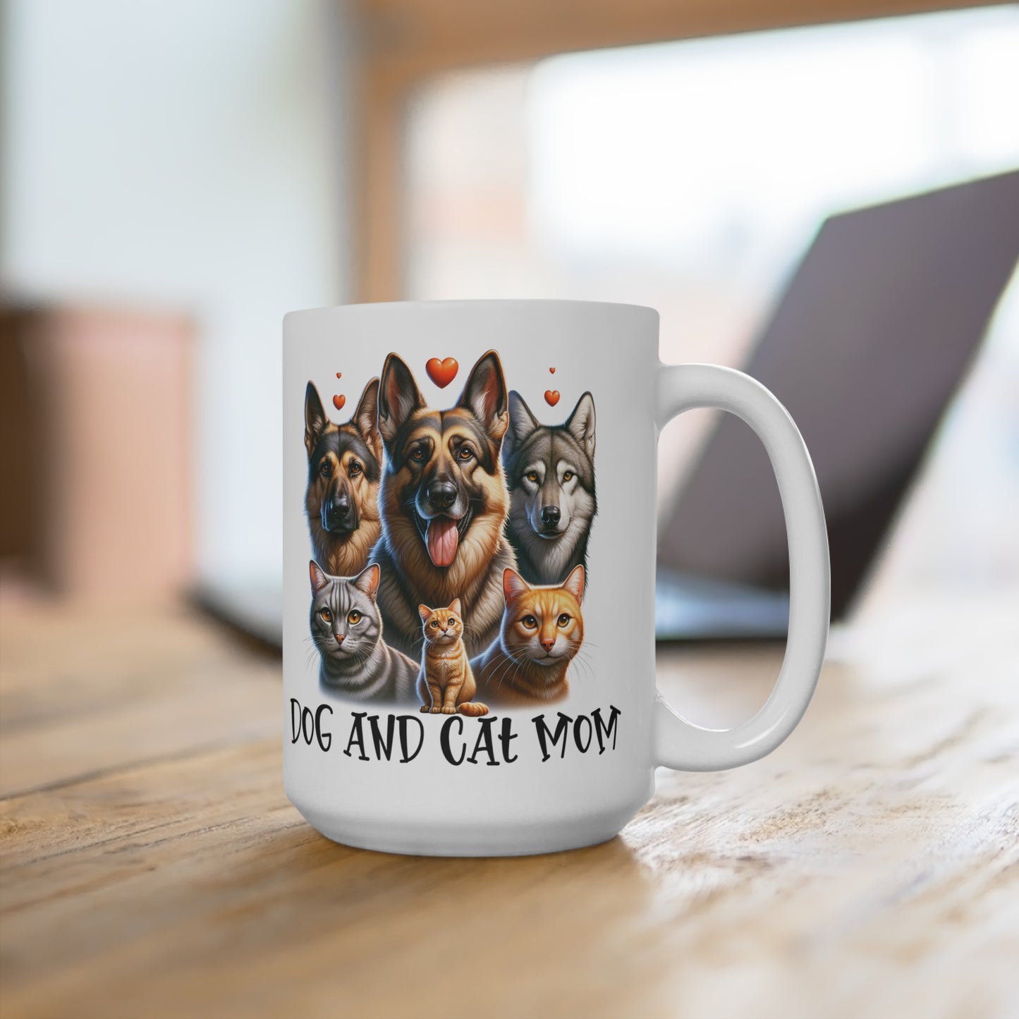 DOG AND CAT MOM  Mug 15oz