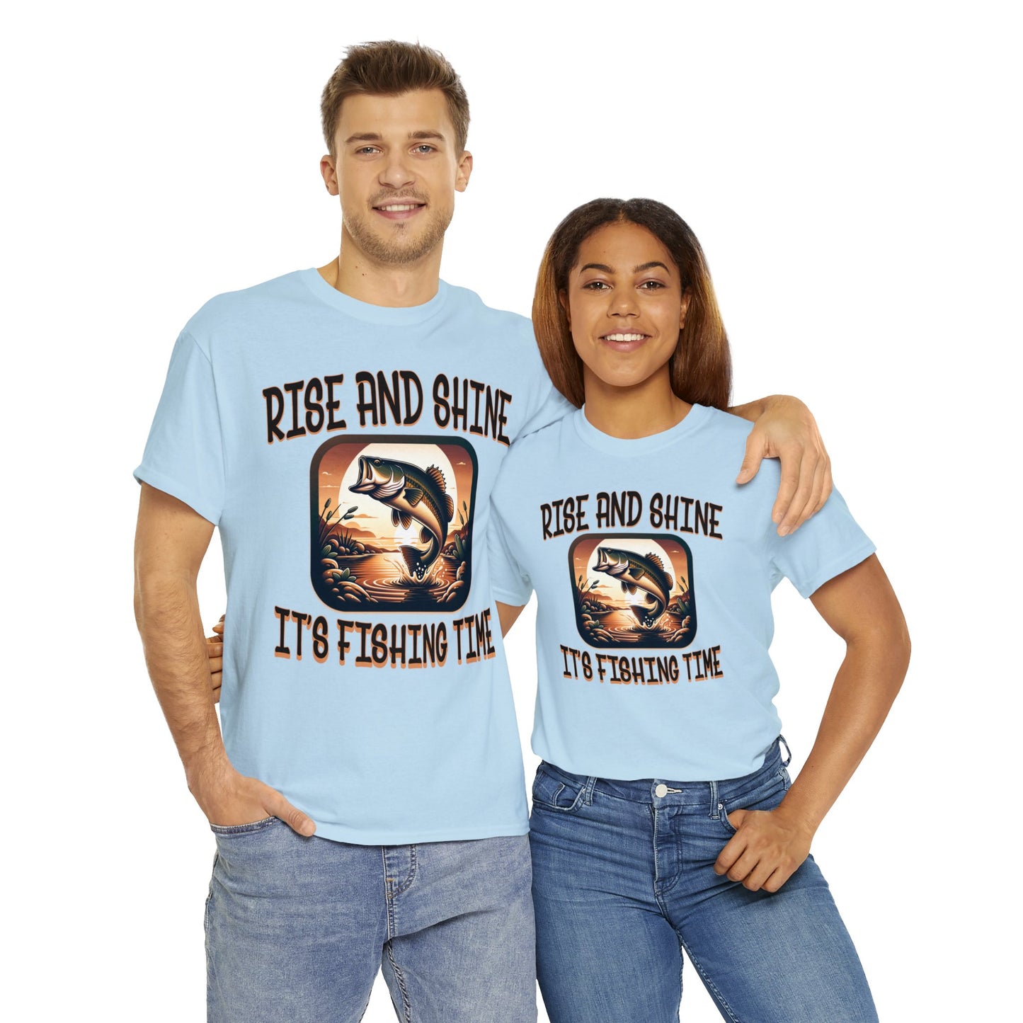 FISHING ON FRONT Unisex Heavy Cotton Tee