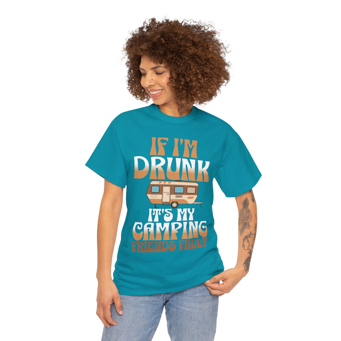 CAMPING ON FRONT  Unisex Heavy Cotton Tee