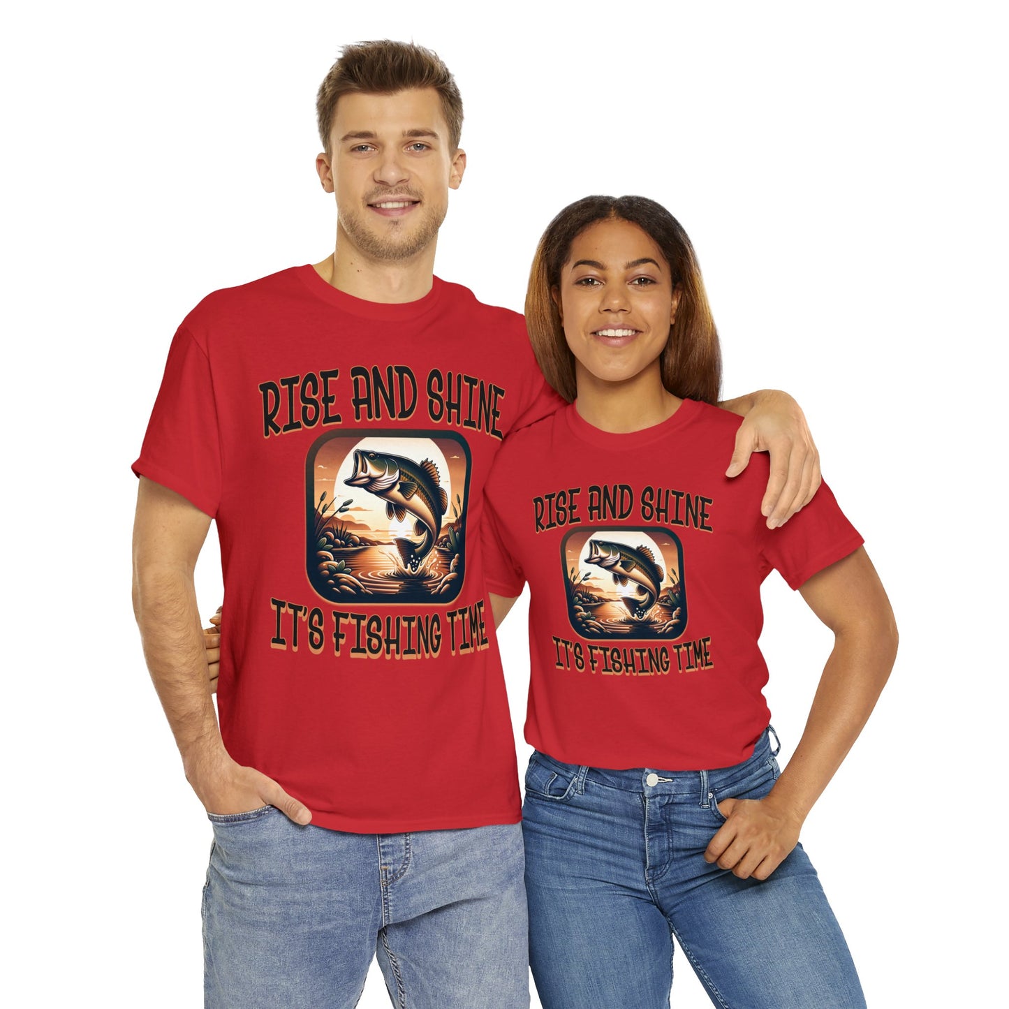 FISHING ON FRONT Unisex Heavy Cotton Tee