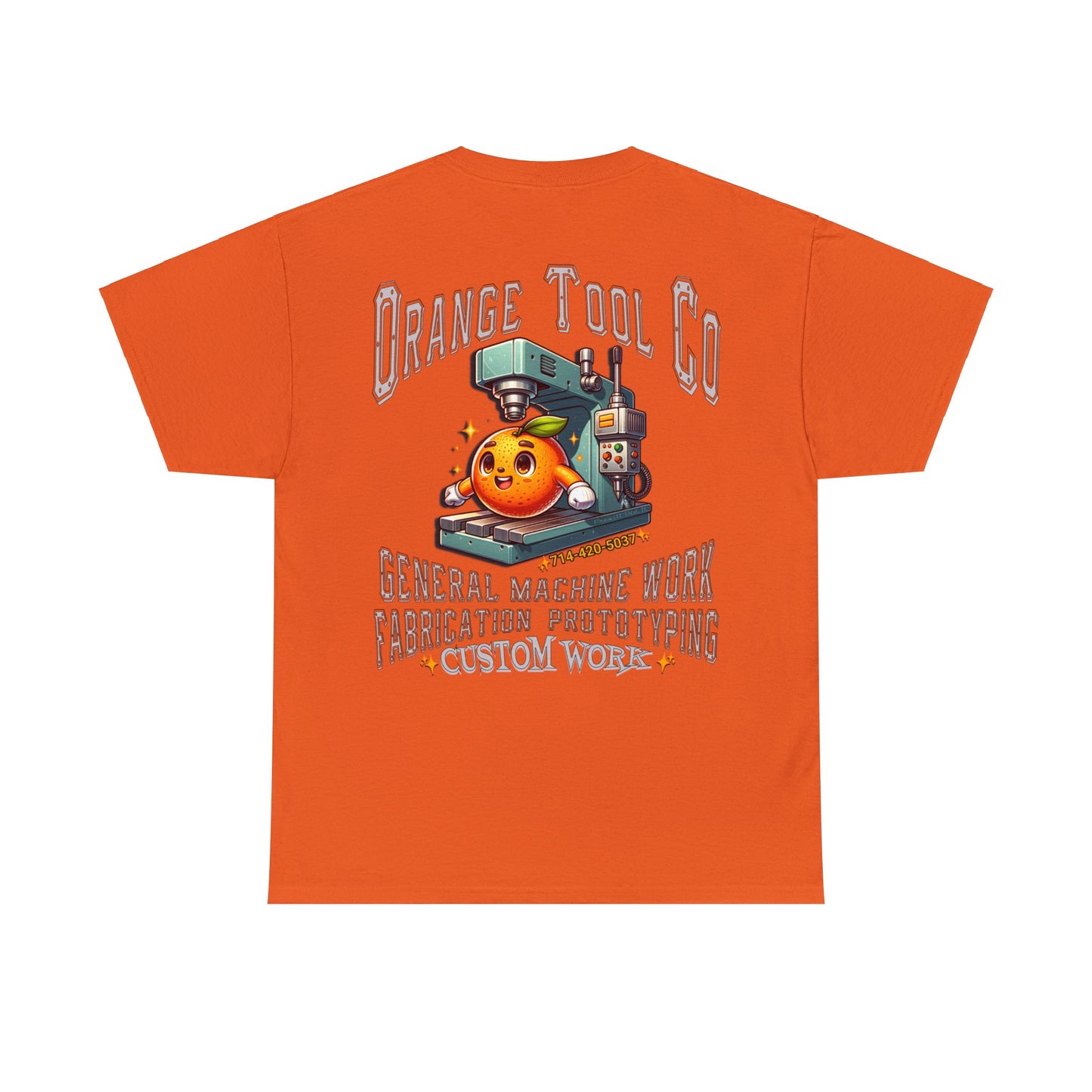 ORANGE TOOL ON BACK Unisex Heavy Cotton Tee