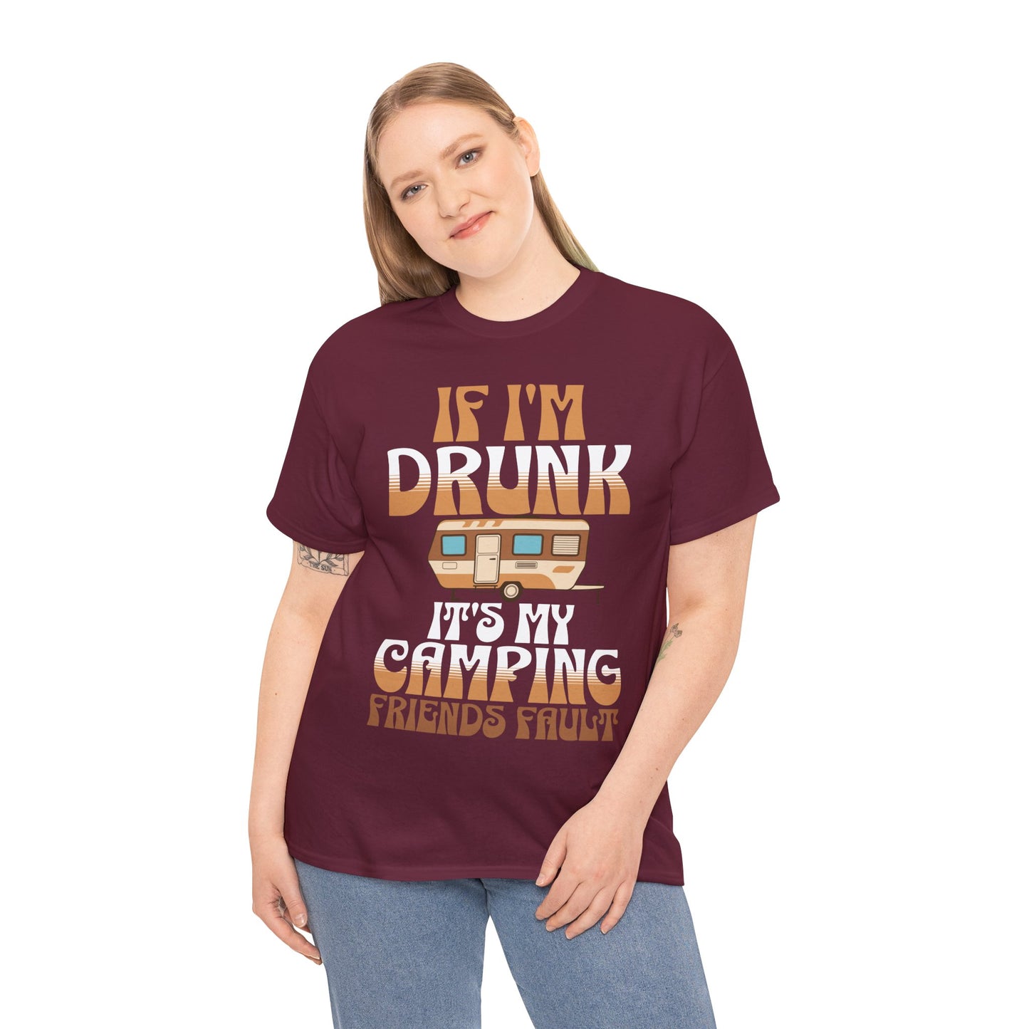 CAMPING ON FRONT  Unisex Heavy Cotton Tee