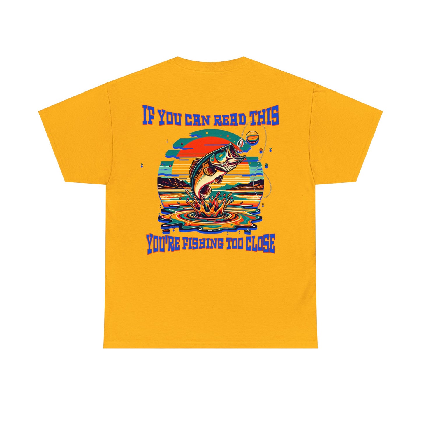 FISHING ON BACK Unisex Heavy Cotton Tee