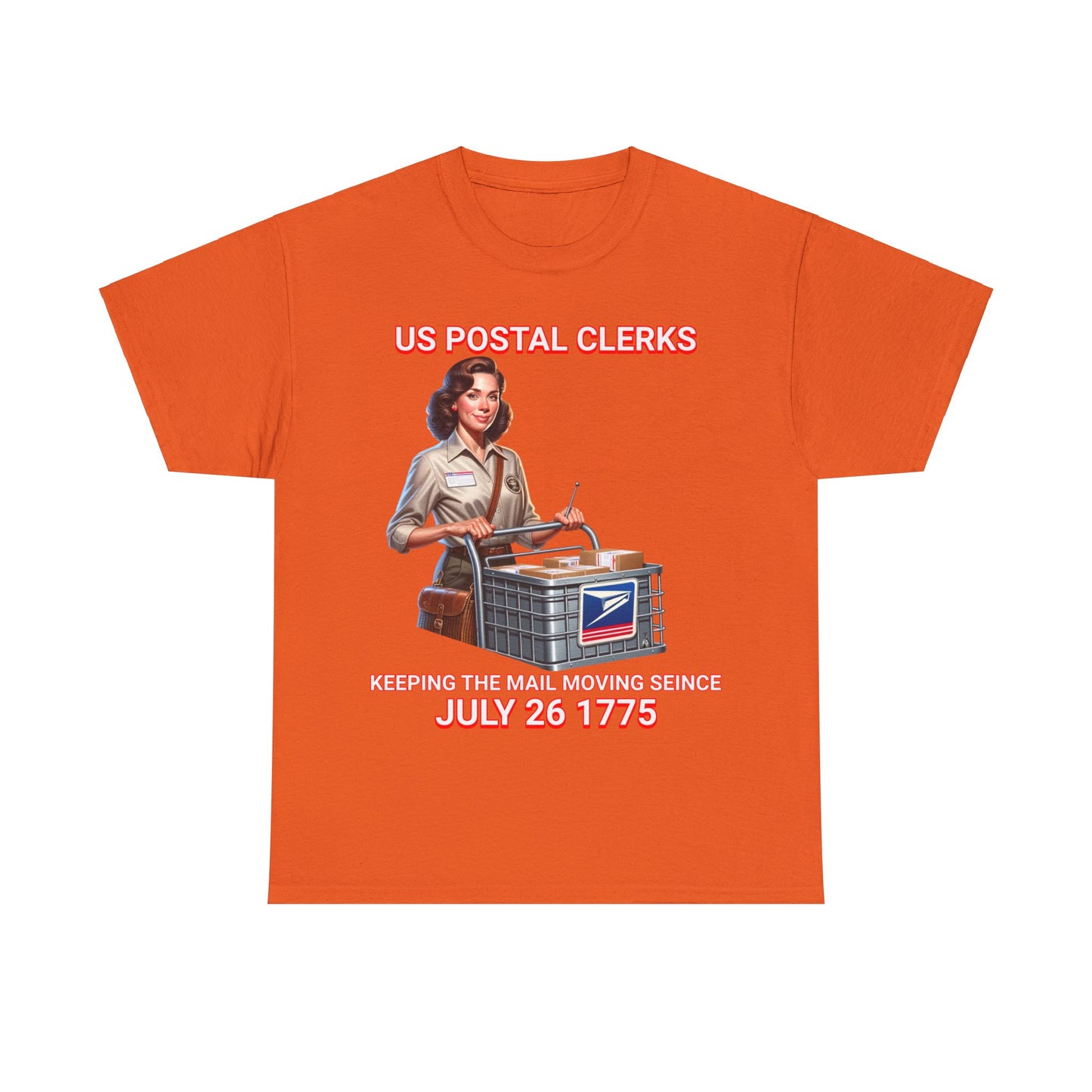 POSTAL CLERK ON FRONT Unisex Heavy Cotton Tee