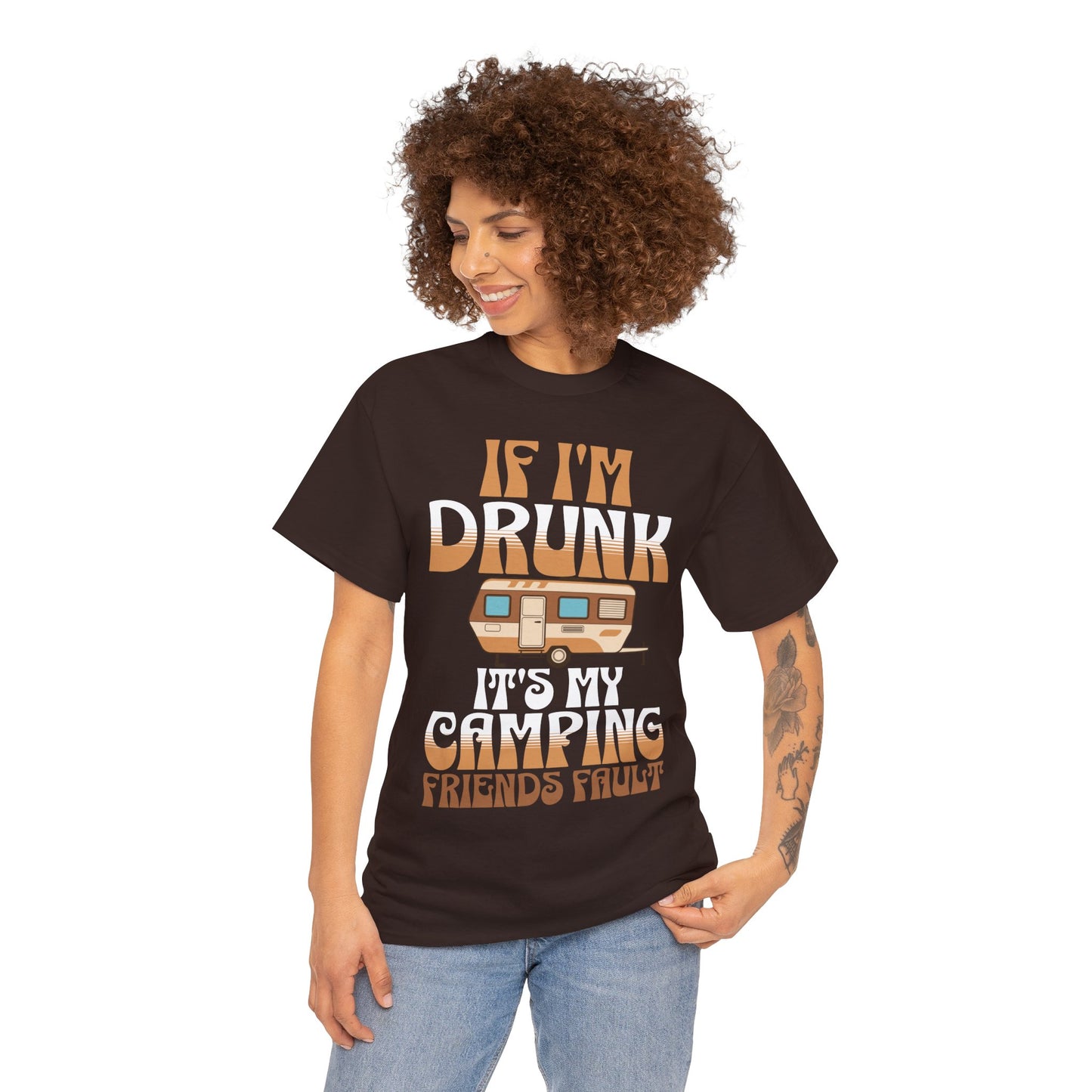 CAMPING ON FRONT  Unisex Heavy Cotton Tee