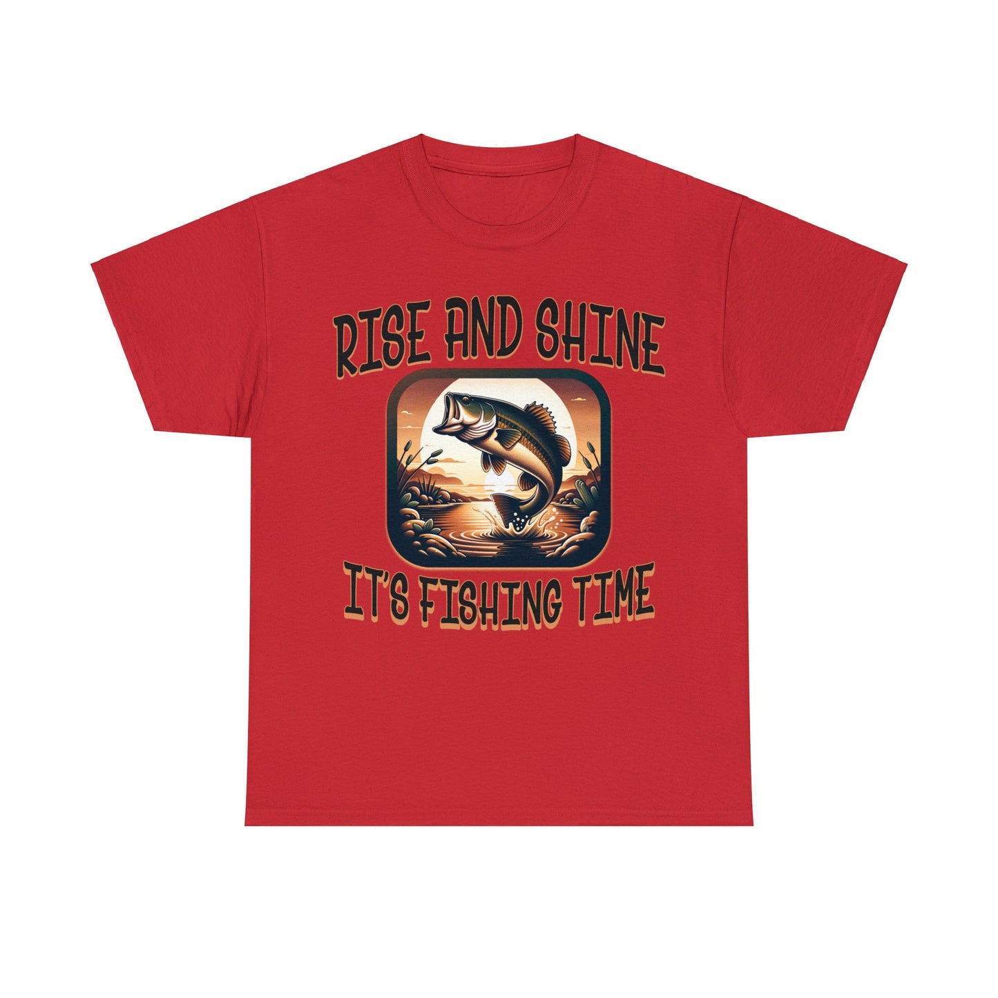 FISHING ON FRONT Unisex Heavy Cotton Tee