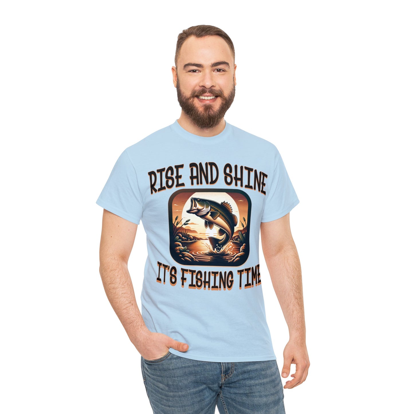 FISHING ON FRONT Unisex Heavy Cotton Tee
