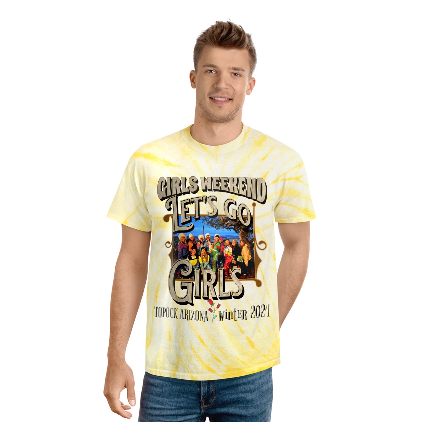 GIRLS WEEKEND Tie-Dye Tee, Cyclone