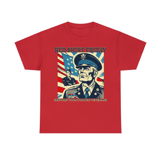 RED SHIRT FRIDAY ON FRONT Unisex Heavy Cotton Tee