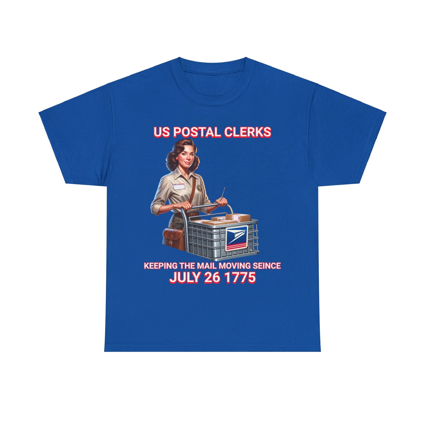 POSTAL CLERK ON FRONT Unisex Heavy Cotton Tee