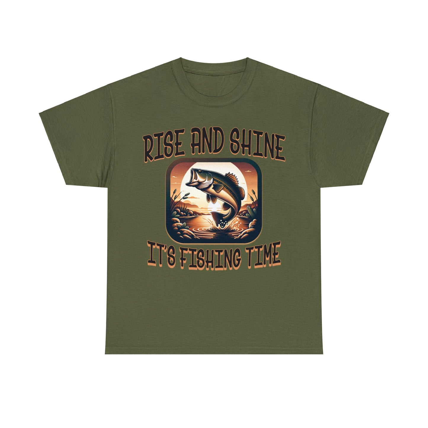 FISHING ON FRONT Unisex Heavy Cotton Tee