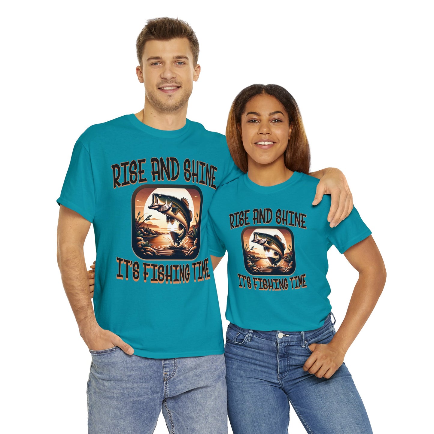 FISHING ON FRONT Unisex Heavy Cotton Tee