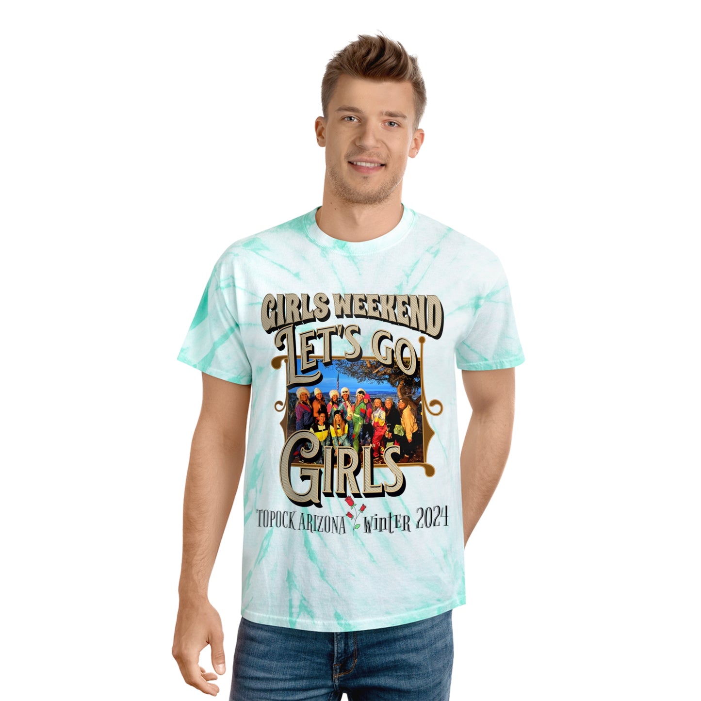 GIRLS WEEKEND Tie-Dye Tee, Cyclone